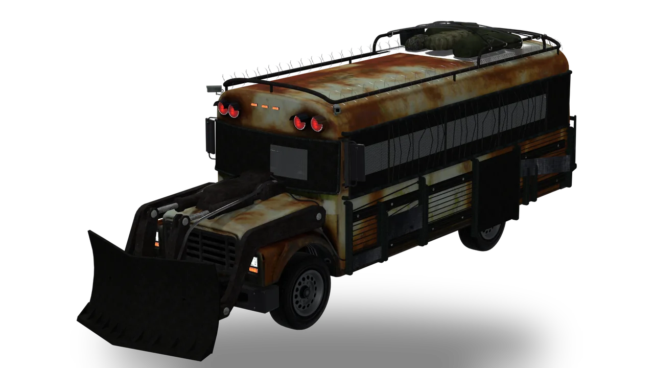 Brute Armored Prison Bus, Armored Chassis · Caged, plowed