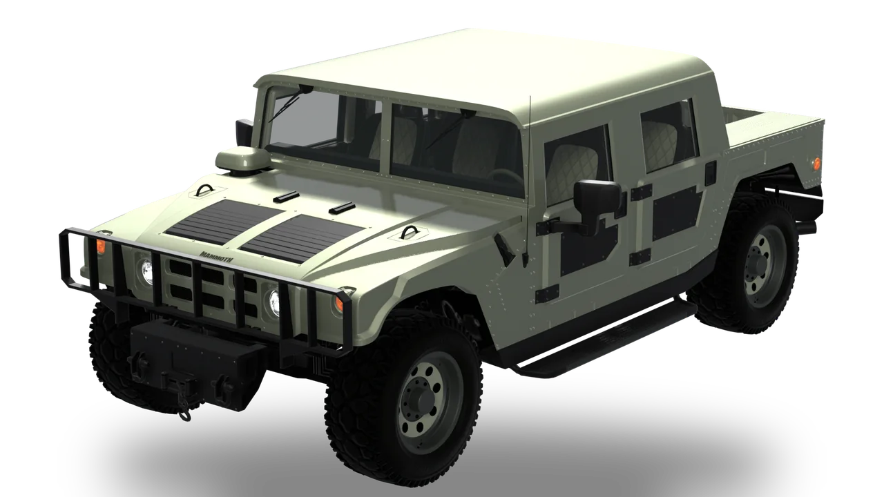 Mammoth Patriot Mil-Spec Scavenger, Armored Chassis · Spiked utility truck